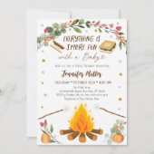 Invitation Baby shower Citrouille Automne S'mores Campfire (Devant)