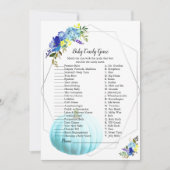 Invitation Baby shower citrouille Baby Candy Jeu | Bleu (Devant)