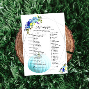 Invitation Baby shower citrouille Baby Candy Jeu   Bleu