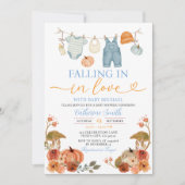 Invitation Baby shower Citrouille Bébé de la chute bleue (Devant)