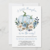 Invitation Baby shower Citrouille bleu (Devant)