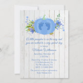 Invitation Baby shower Citrouille bleu (Devant)