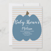 Invitation Baby shower Citrouille bleu (Devant)
