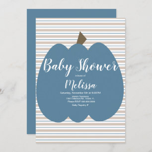 Invitation Baby shower Citrouille bleu