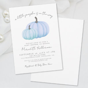 Invitation Baby shower Citrouille bleu