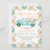 Invitation Baby shower Citrouille bleu (Devant)