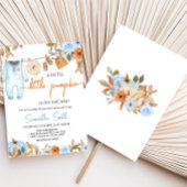 Invitation Baby shower Citrouille bleu automne