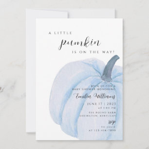 Invitation baby shower Citrouille bleu garçon