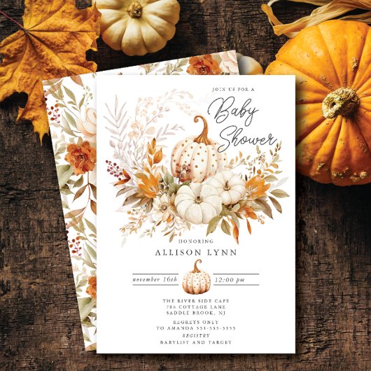 Invitation Baby shower citrouille Blossom