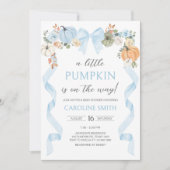 Invitation Baby shower Citrouille Blue Bow (Devant)