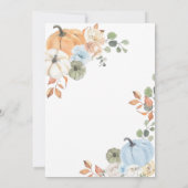 Invitation Baby shower Citrouille Blue Bow (Dos)