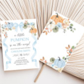 Invitation Baby shower Citrouille Blue Bow