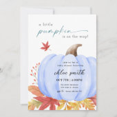Invitation Baby shower Citrouille Blue Little (Devant)