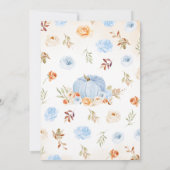 Invitation Baby shower Citrouille Blue Little (Dos)
