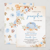 Invitation Baby shower Citrouille Blue Little (Devant / Derrière)