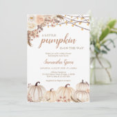 Invitation Baby shower Citrouille Boho (Debout devant)