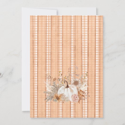 Invitation Baby shower Citrouille Boho Automne (Dos)