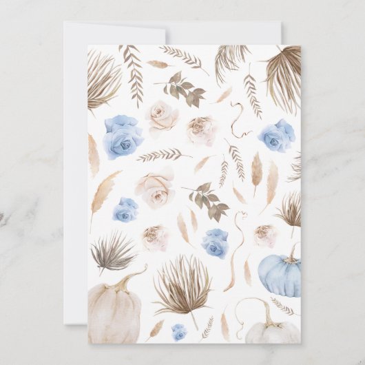 Invitation Baby shower Citrouille Boho Boy (Dos)