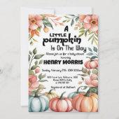 Invitation Baby shower Citrouille Boho Budget (Devant)