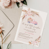 Invitation Baby shower Citrouille Boho Pink Floral Arch