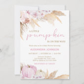 Invitation Baby shower Citrouille Boho rose (Devant)
