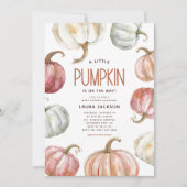 Invitation Baby shower Citrouille Boho Watercolor (Devant)