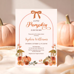Invitation Baby shower Citrouille Bow Little