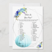 Invitation Baby shower citrouille ce qui est dans votre sac | (Devant)