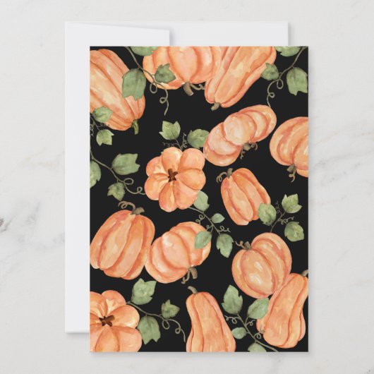 Invitation Baby shower Citrouille Chic Black Fall (Dos)