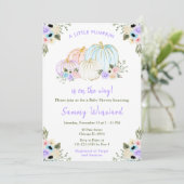 Invitation Baby shower Citrouille Cute Pastel (Debout devant)