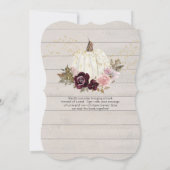 Invitation Baby shower Citrouille d'aquarelle florale de Bour (Dos)