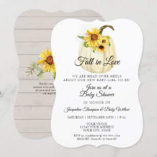 Invitation Baby shower Citrouille d'aquarelle florale de tour
