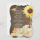 Invitation Baby shower Citrouille d'aquarelle florale de tour (Devant)