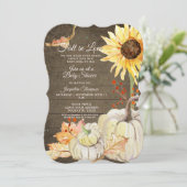 Invitation Baby shower Citrouille d'aquarelle florale de tour (Debout devant)