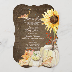 Invitation Baby shower Citrouille d'aquarelle florale de tour