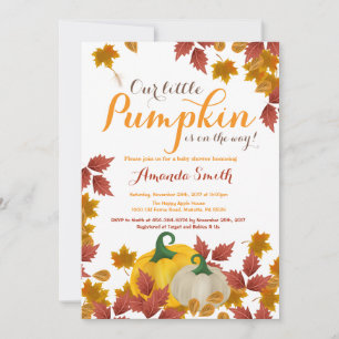 Invitation Baby shower Citrouille d'automne