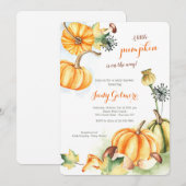 Invitation Baby shower Citrouille d'automne (Devant / Derrière)