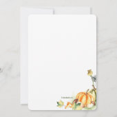 Invitation Baby shower Citrouille d'automne (Dos)