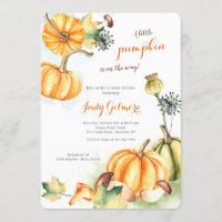 Invitation Baby shower Citrouille d'automne