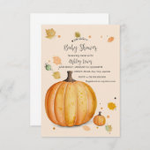 Invitation Baby shower Citrouille d'automne (Devant / Derrière)