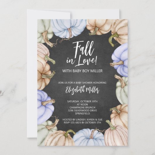 Invitation Baby shower Citrouille d'automne (Devant)