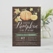 Invitation Baby shower Citrouille d'automne (Debout devant)