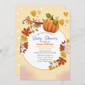 Invitation Baby shower Citrouille d'automne (Devant / Derrière)