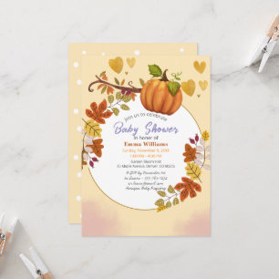 Invitation Baby shower Citrouille d'automne