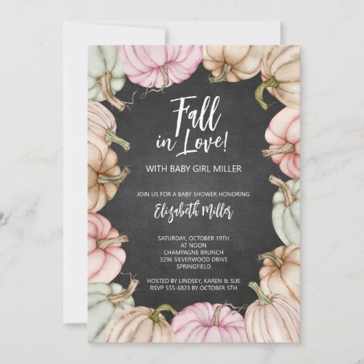 Invitation Baby shower Citrouille d'automne (Devant)