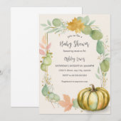 Invitation Baby shower Citrouille d'automne (Devant / Derrière)