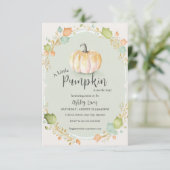 Invitation Baby shower Citrouille d'automne (Debout devant)