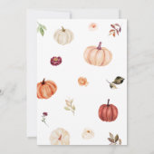 Invitation Baby shower Citrouille d'automne de Bourgogne (Dos)