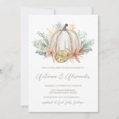 Invitation Baby shower Citrouille d'automne et coquillages cô (Devant)