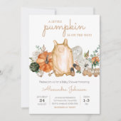 Invitation Baby shower Citrouille d'automne Vêtements de bébé (Devant)